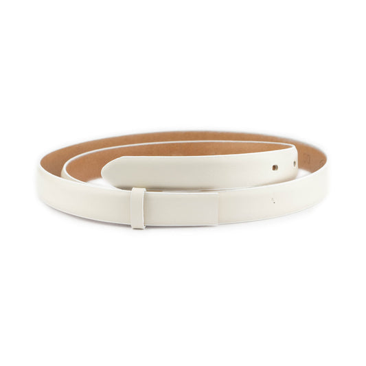 White Belt Leather Strap Replacement 2.0 Cm For Ferragamo Buckles