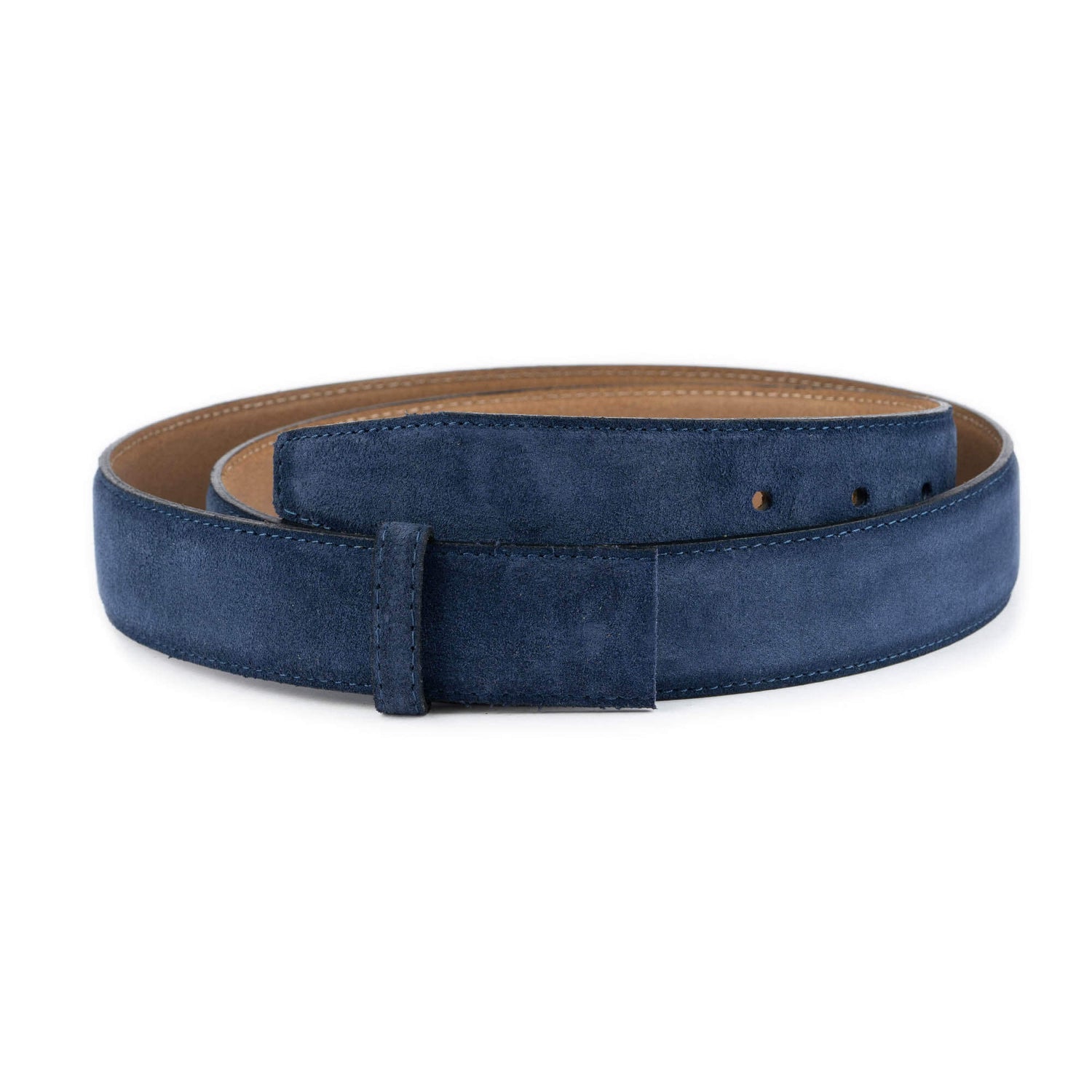 3.5 cm Blue Suede Leather Belt Strap For Ferragamo Buckles Replacement