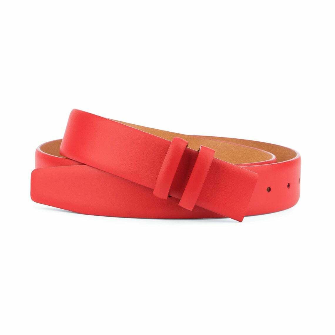 Men's Red Belt Strap Replacement For Cartier Buckle Genuine Leather 35mm Women