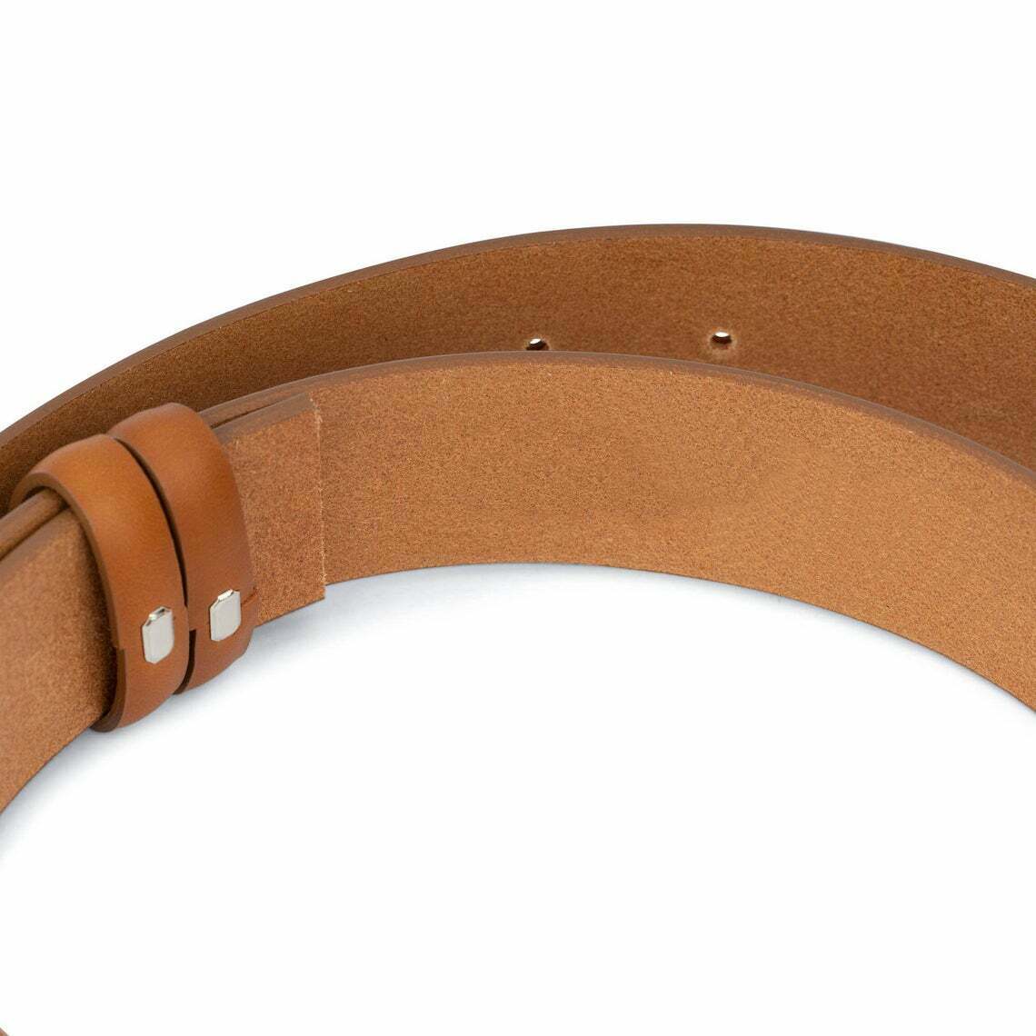 Brown Leather Belt Veg Tan Replacement For Cartier Buckles 35mm Mens Belts