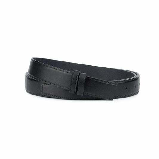 Black Full Grain Leather Belt Strap Replacement For Ferragamo Mens Belts 30mm