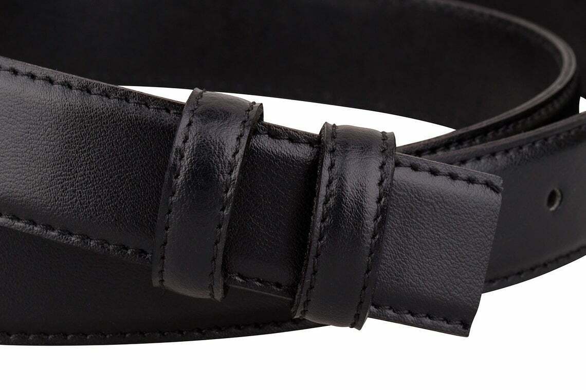 Black Leather Belt Strap Replacement For Ferragamo Buckles Mens Dress 30mm