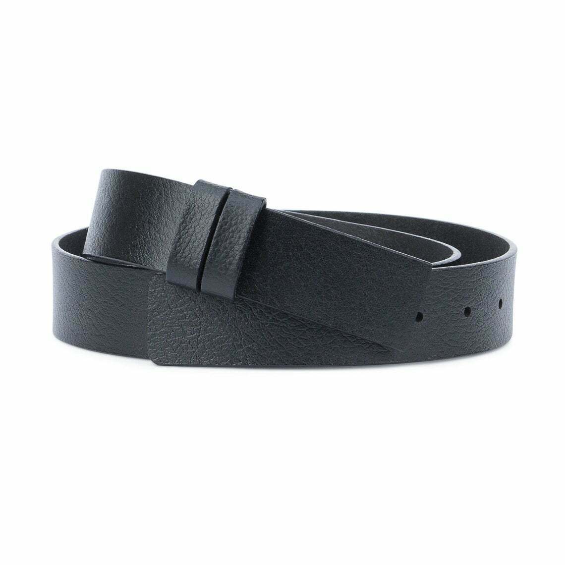 Black Belt Without Buckle For Cartier Belt Mens Genuine Leather