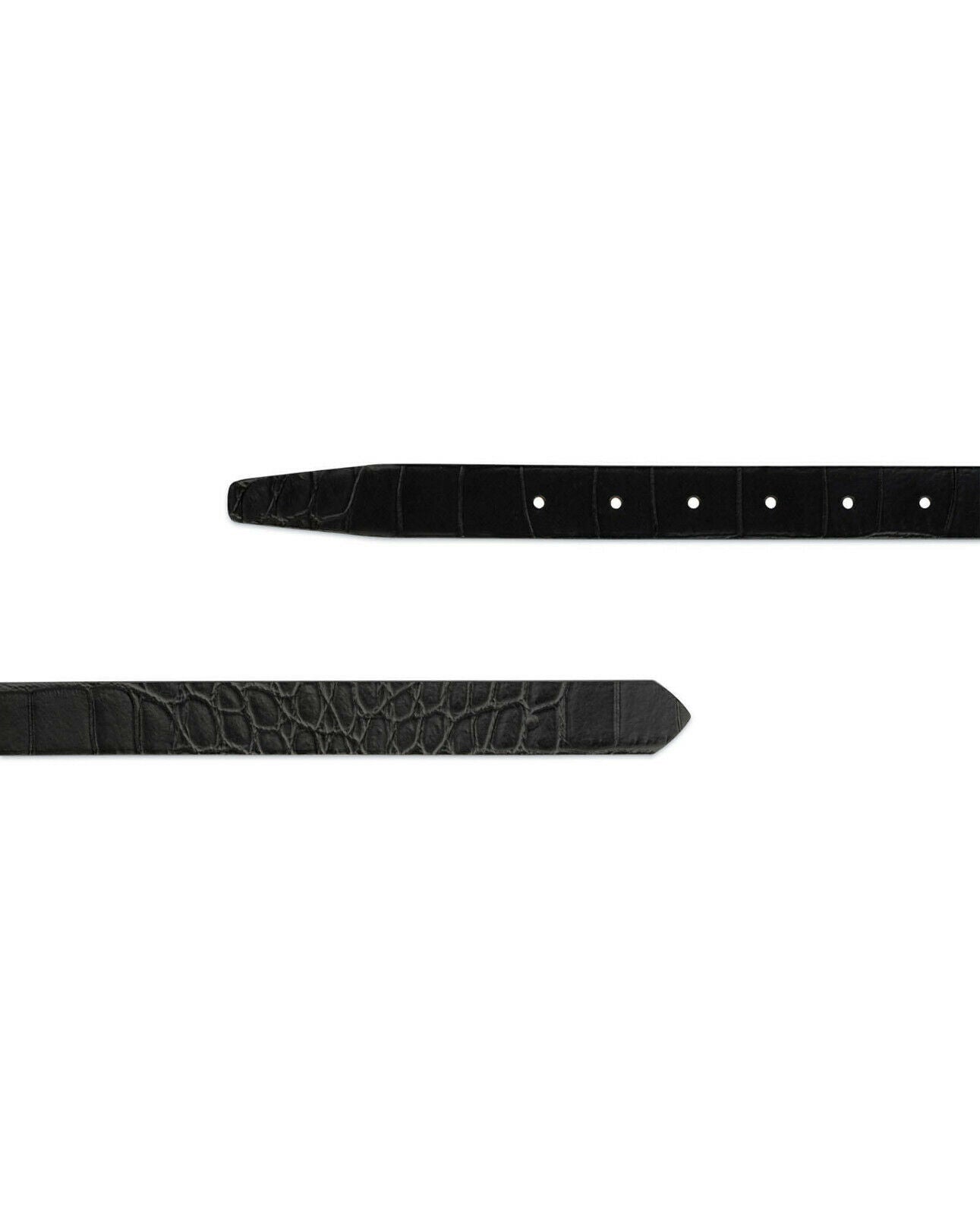 Black Replacement Belt Strap For Montblanc Buckles Croco Embossed Mens 25 mm