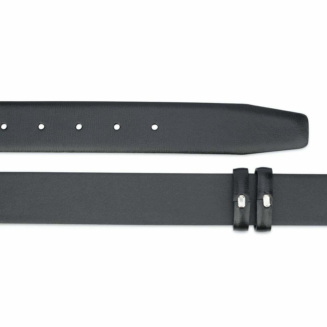 35 Mm Black Leather Belt Without Buckle Mens Replacement Belt Strap Belt Smooth