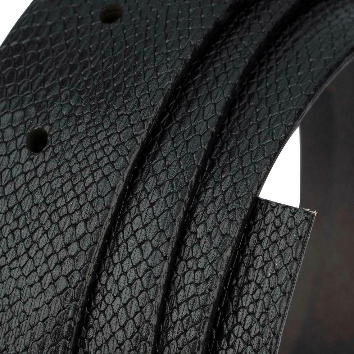 Luxury Snakeskin Belt Mens Replacement Strap For Dunhill Buckles Black 35mm