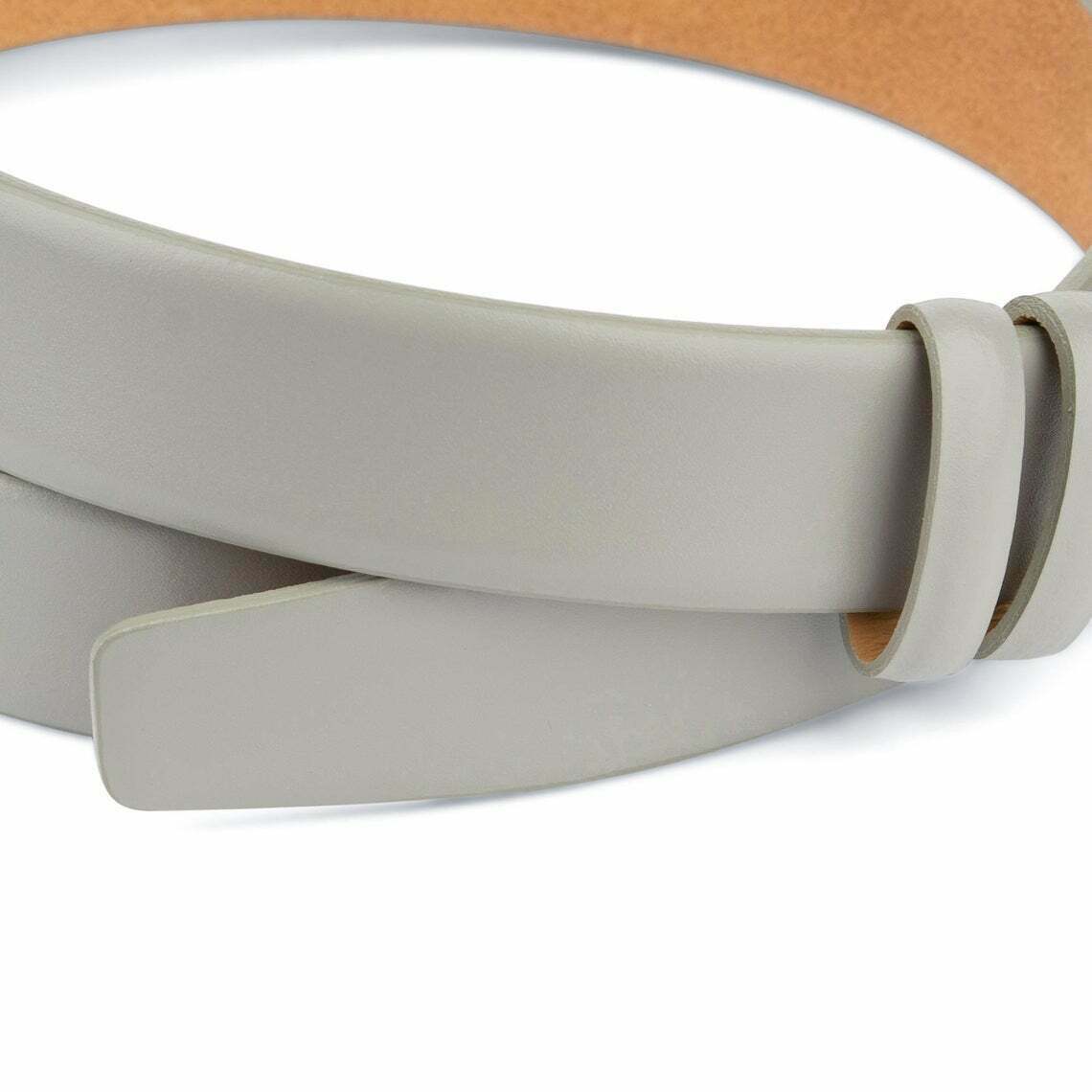 Gray Leather Belt Replacement Strap For Cartier Buckles Mens Grey Belts 30mm