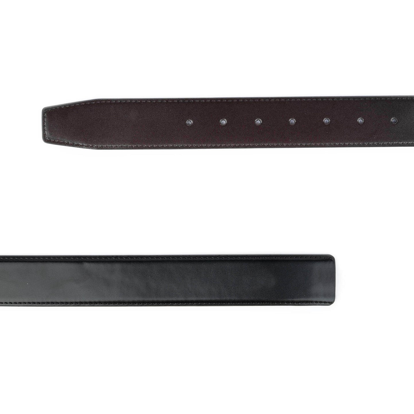 Vegan Leather Black Brown Mens Reversible Belt Strap Replacement For Dunhill Buckle