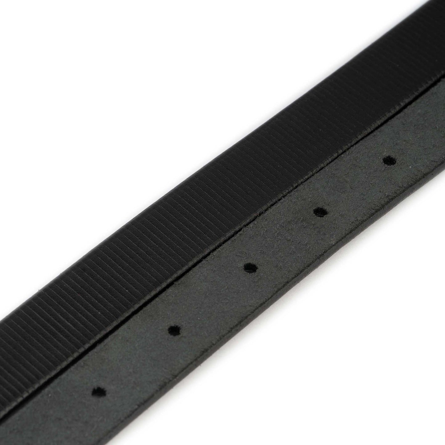 3/4 Inch Black Belt Strap For Cartier Buckle Stripe Emboss