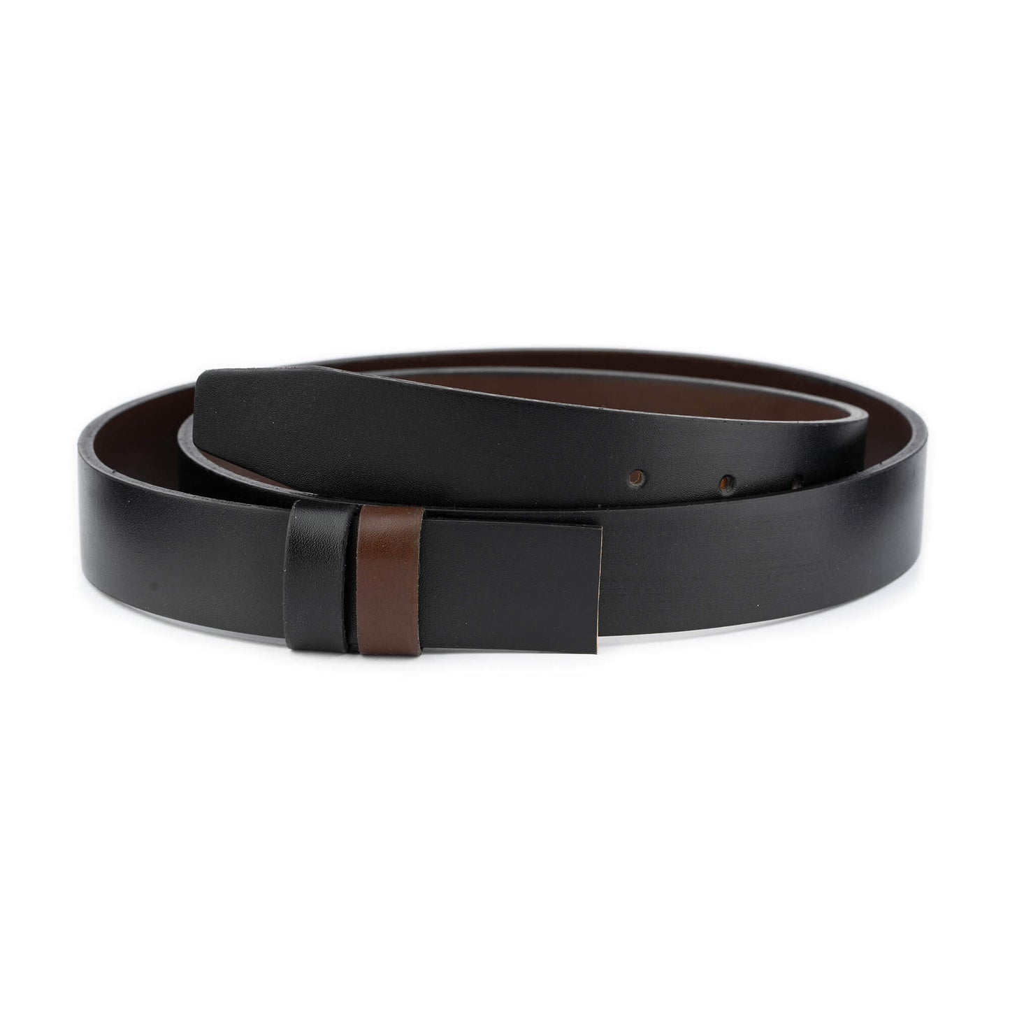 Black Brown Mens Reversible Leather Belt Strap Replacement For Ferragamo Buckle