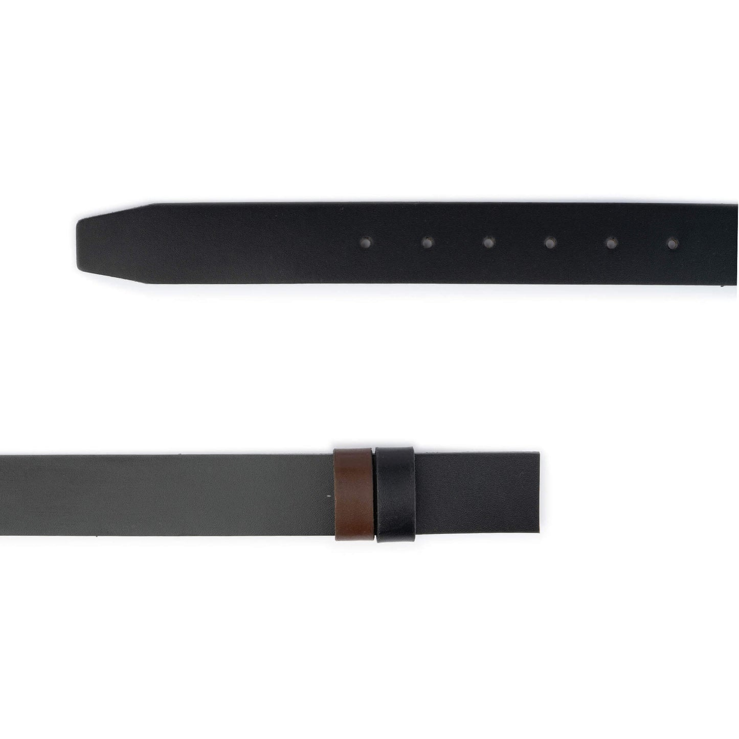 Black Brown Mens Reversible Leather Belt Strap Replacement For Ferragamo Buckle