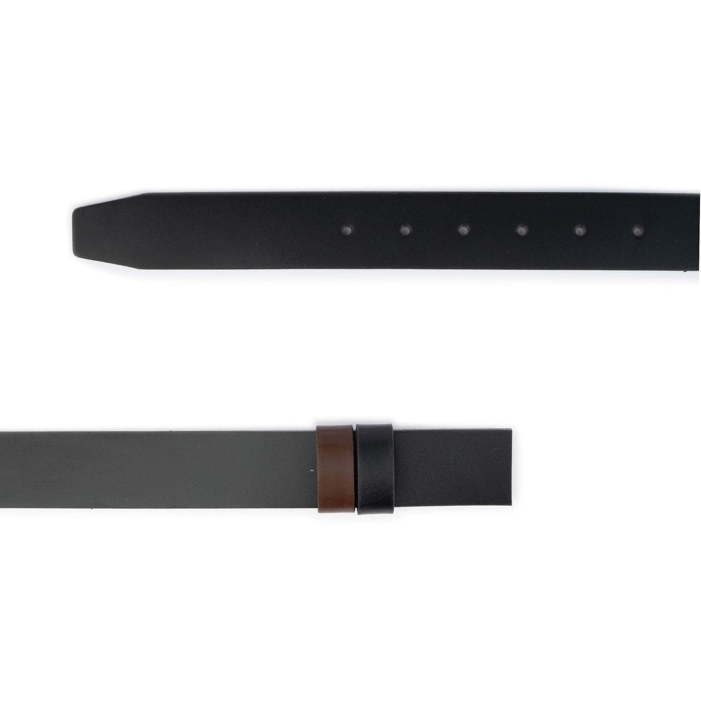 Black Brown Mens Reversible Leather Belt Strap Replacement For Cartier Buckle