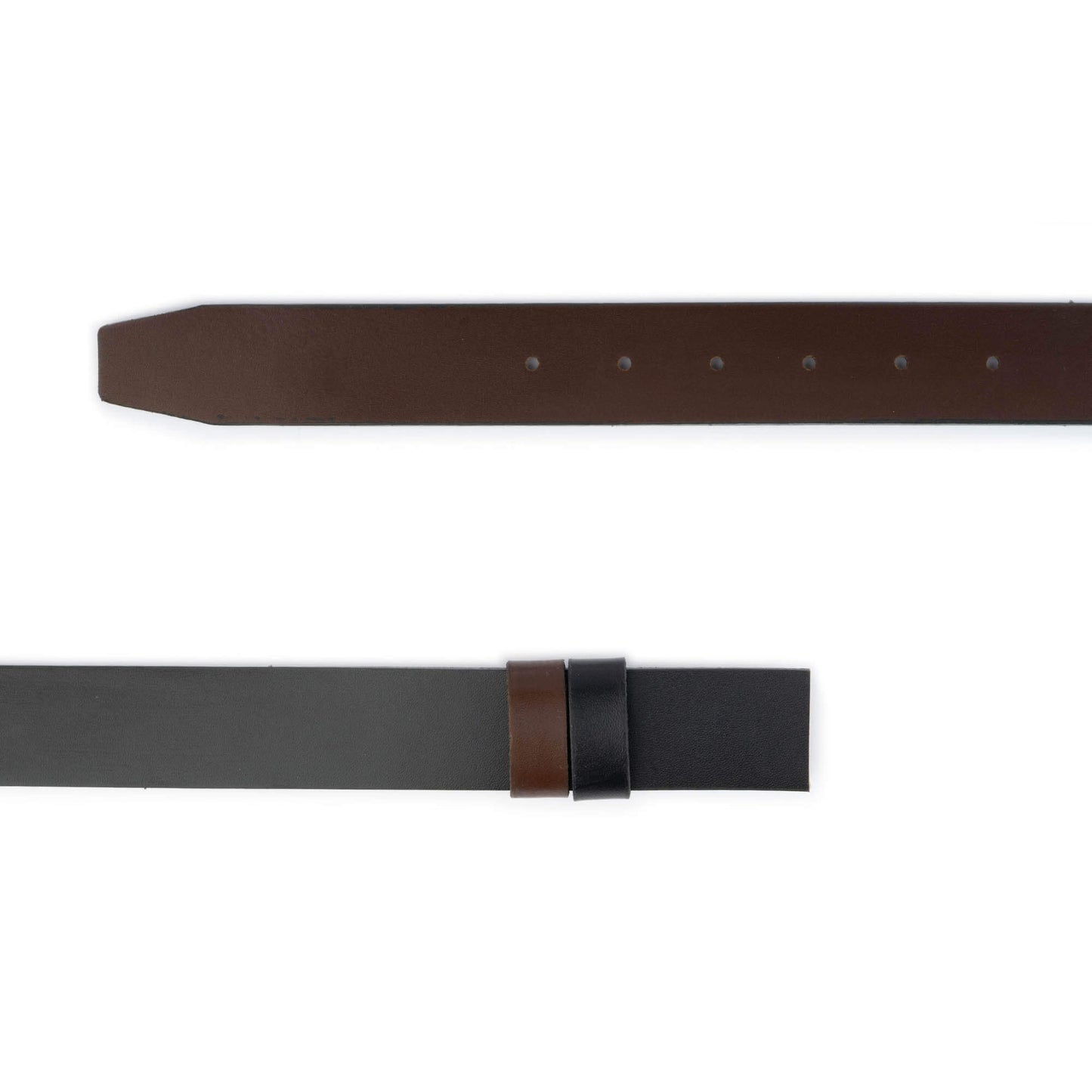 Black Brown Mens Reversible Leather Belt Strap Replacement For Cartier Buckle