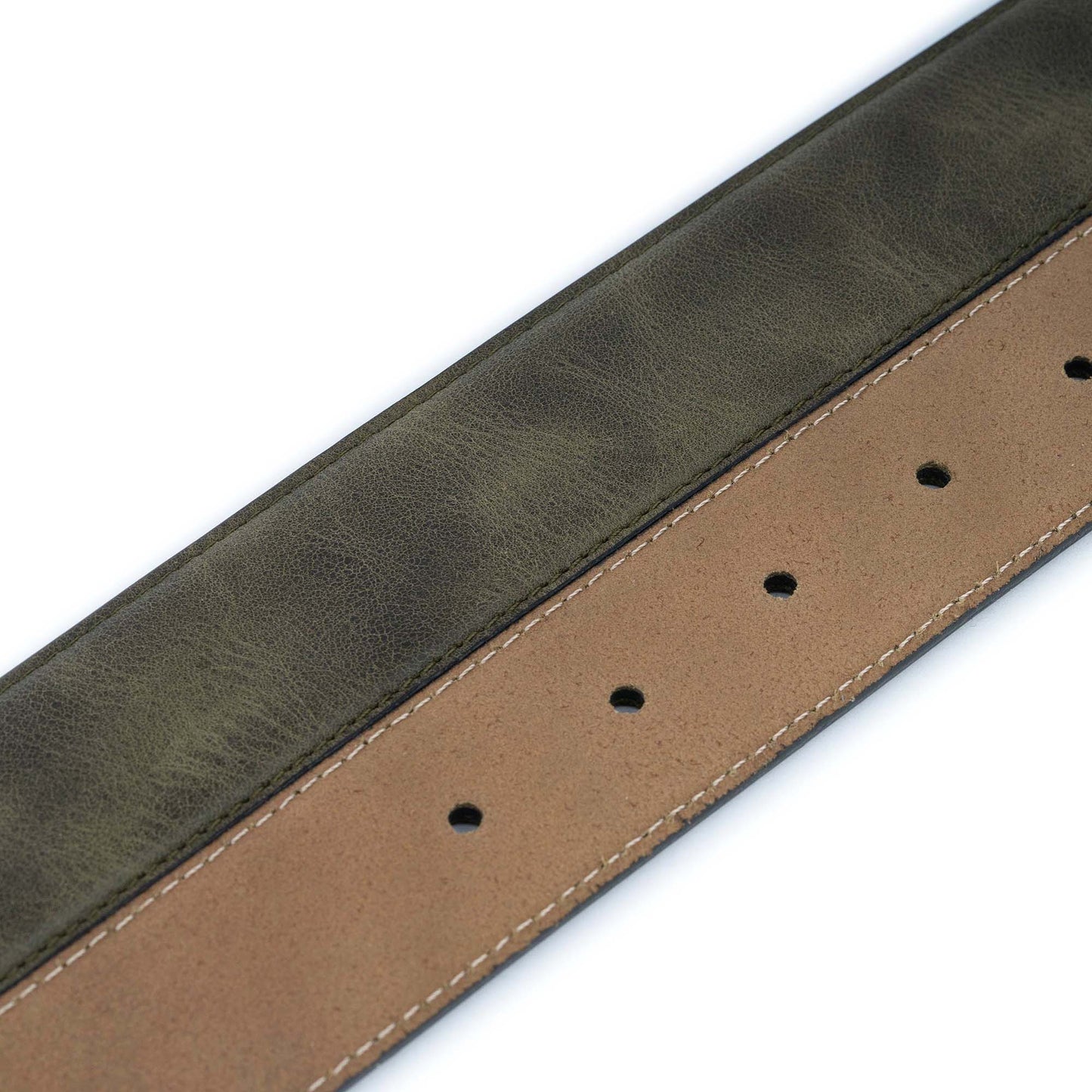 Olive Green Belt Strap For Custom Ferragamo Buckles Smooth Leather
