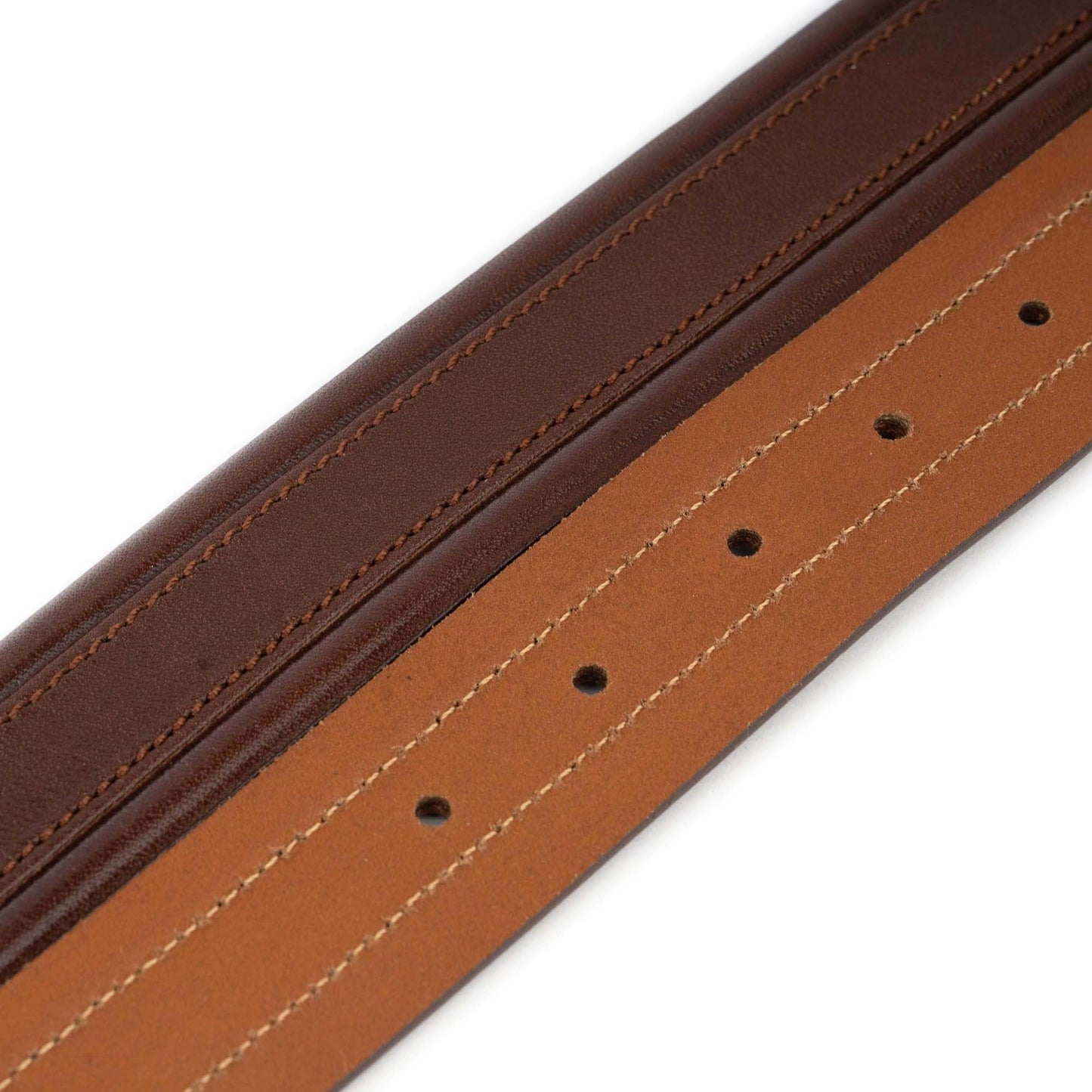 Cognac Belt Strap For Dunhill Buckles Genuine Leather Stitched