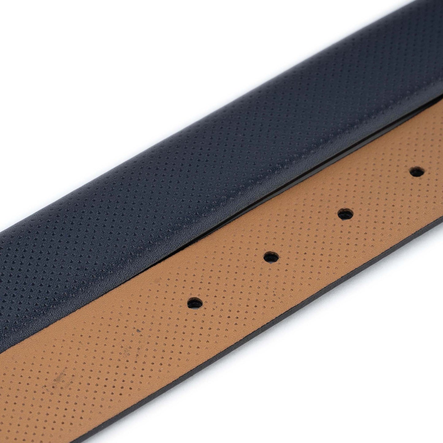 Navy Replacement Belt Strap For Dunhill Buckles Dotted Texture Leather