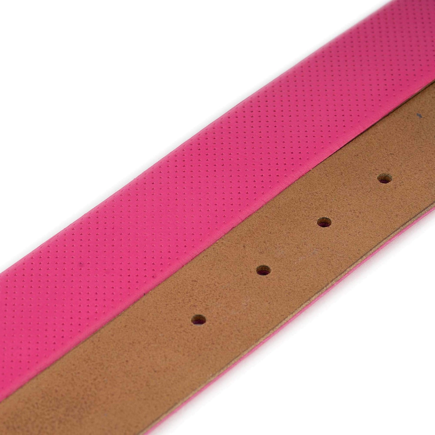 Pink Golf Belt Strap For Designer Montblanc Buckles Perforated Leather