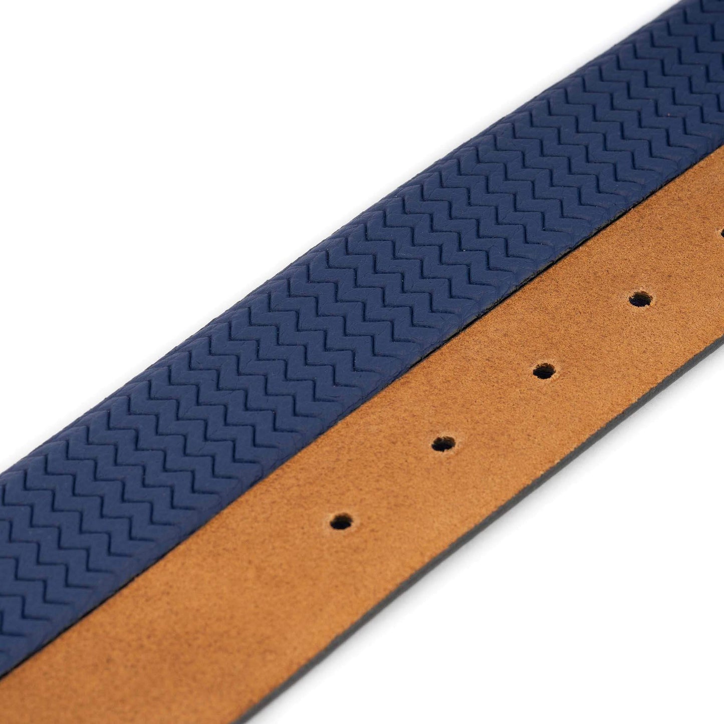 Blue Belt Strap For Montblanc Buckles Wave Texture Calfskin Leather