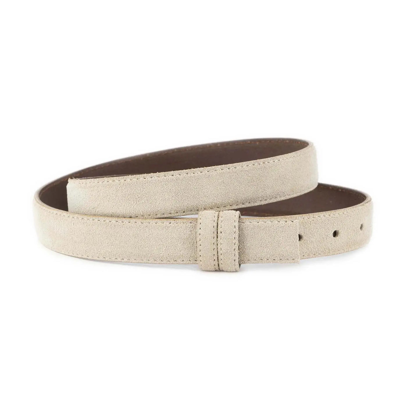 Beige Suede Leather Belt Strap 1 inch – Replacement for Ferragamo Buckle