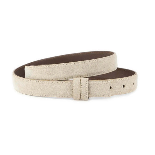 Beige Suede Leather Belt Strap 1 inch – Replacement for Ferragamo Buckle