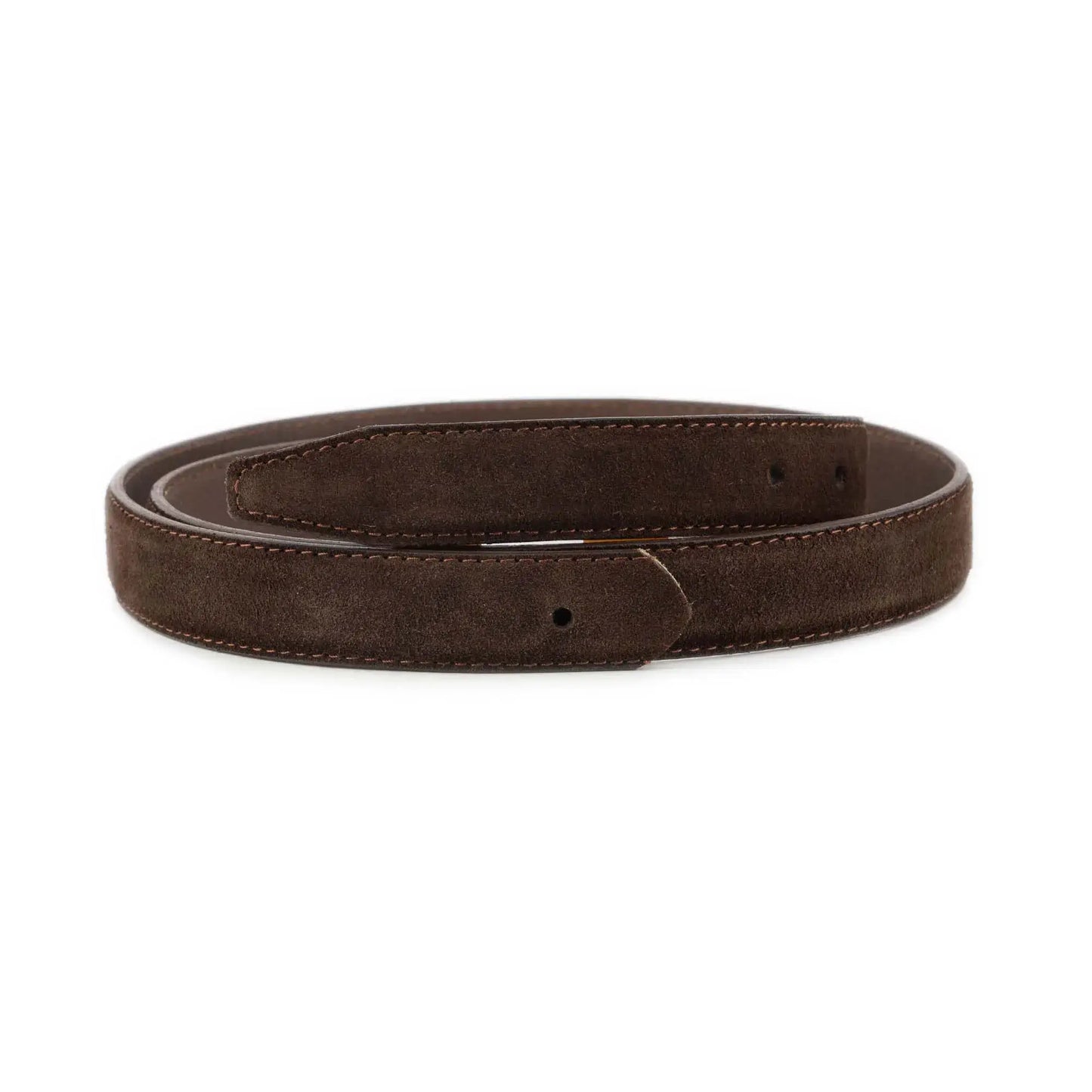 Belt Strap for Ferragamo Buckles - Brown Suede Leather - 1 Inch