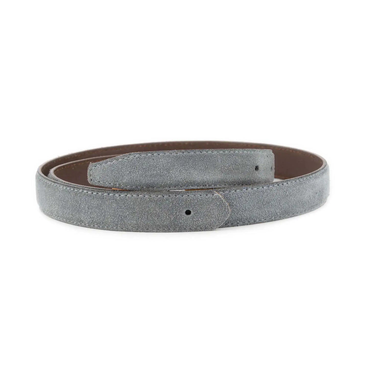 Belt Strap for Ferragamo Buckles - Gray Suede Leather - 1 Inch