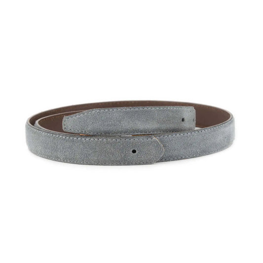 Belt Strap for Ferragamo Buckles - Gray Suede Leather - 1 Inch