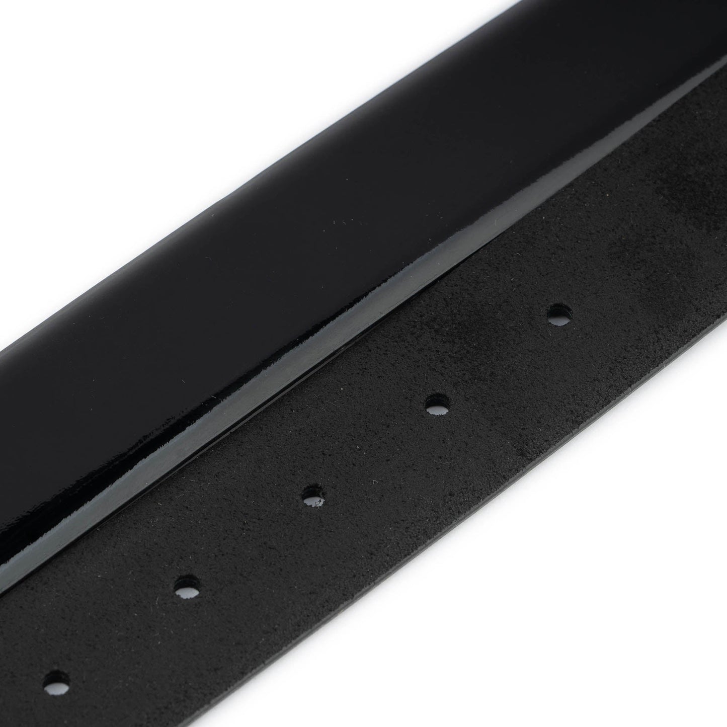 Black Patent Leather Belt Strap For Cartier Buckle Mens Replacement
