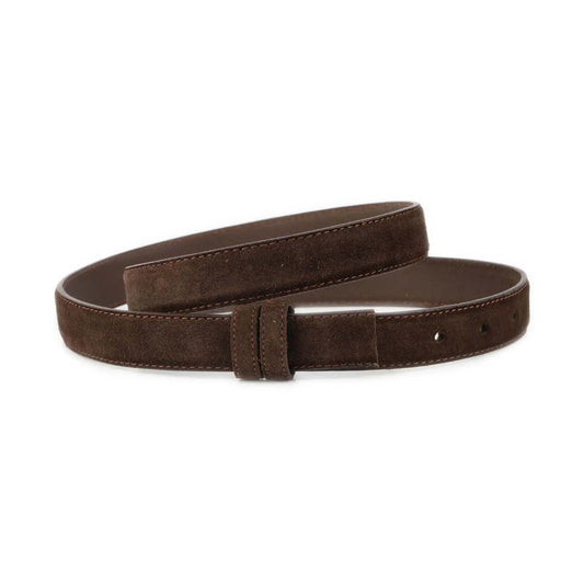Brown Belt Strap for Ferragamo Buckles - Suede Leather - 1 Inch