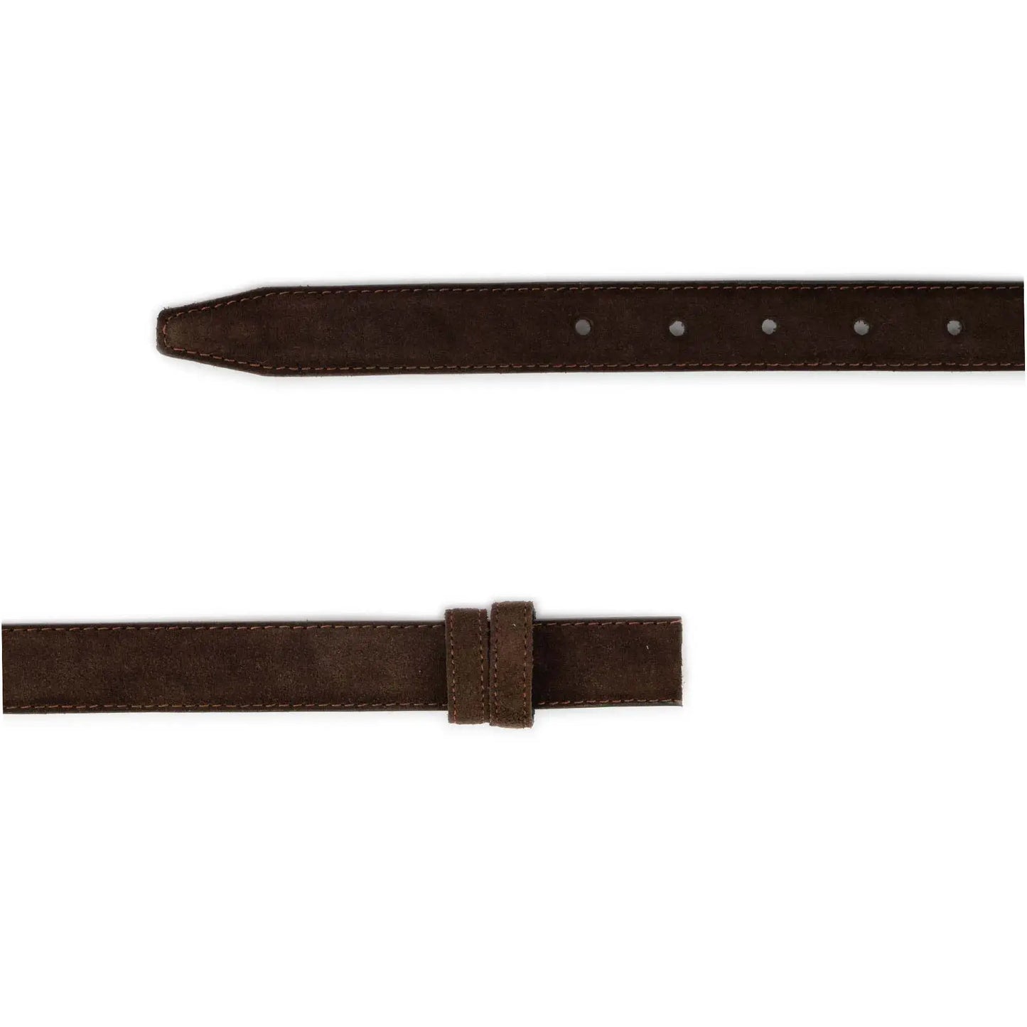 Brown Belt Strap for Ferragamo Buckles - Suede Leather - 1 Inch