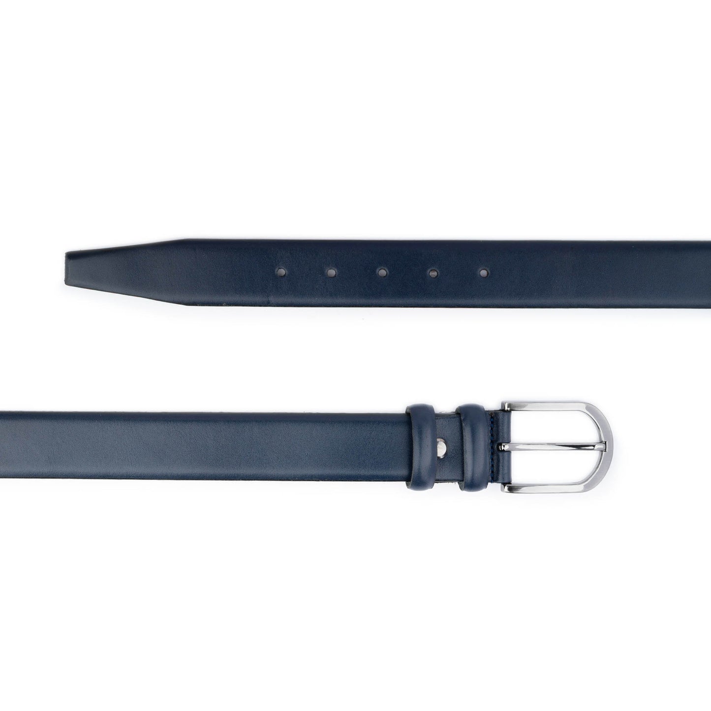 Dark Blue Mens Leather Dress Belt 3.5 cm