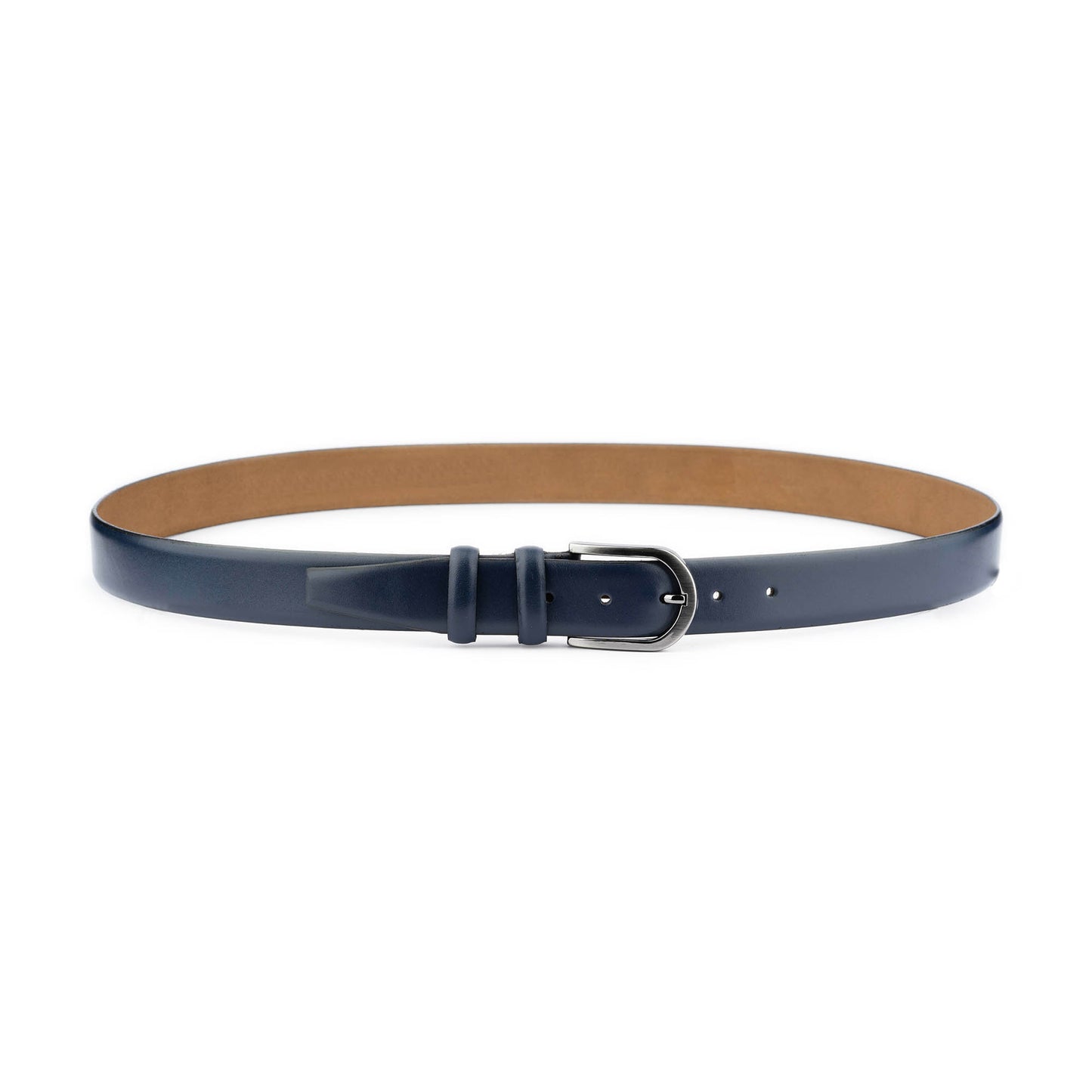 Dark Blue Mens Leather Dress Belt 3.5 cm