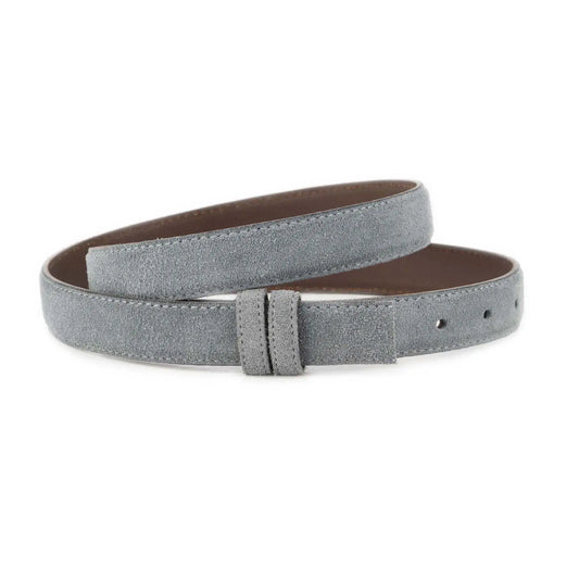 Gray Belt Strap for Ferragamo Buckles - Suede Leather - 1 Inch