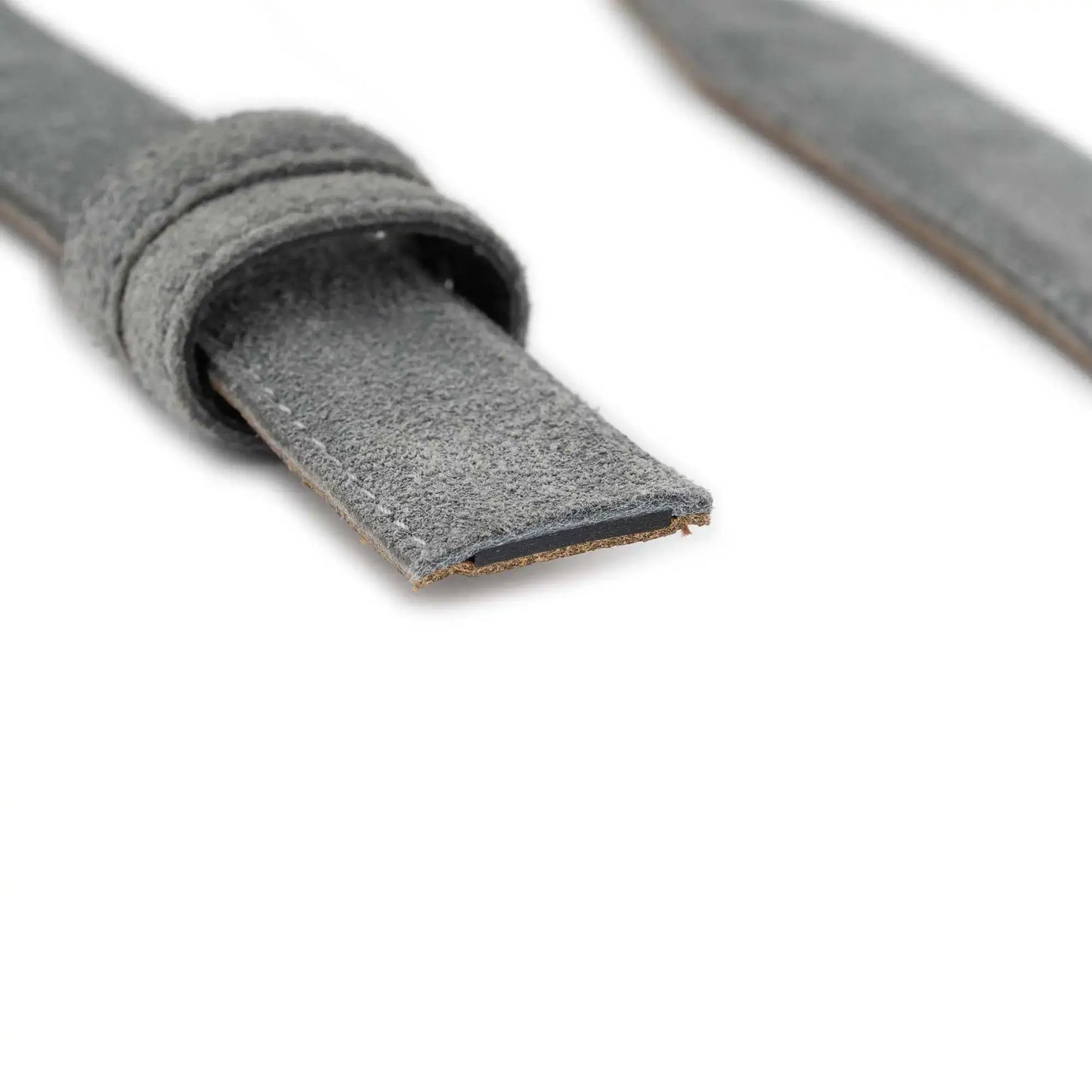 Gray Belt Strap for Ferragamo Buckles - Suede Leather - 1 Inch