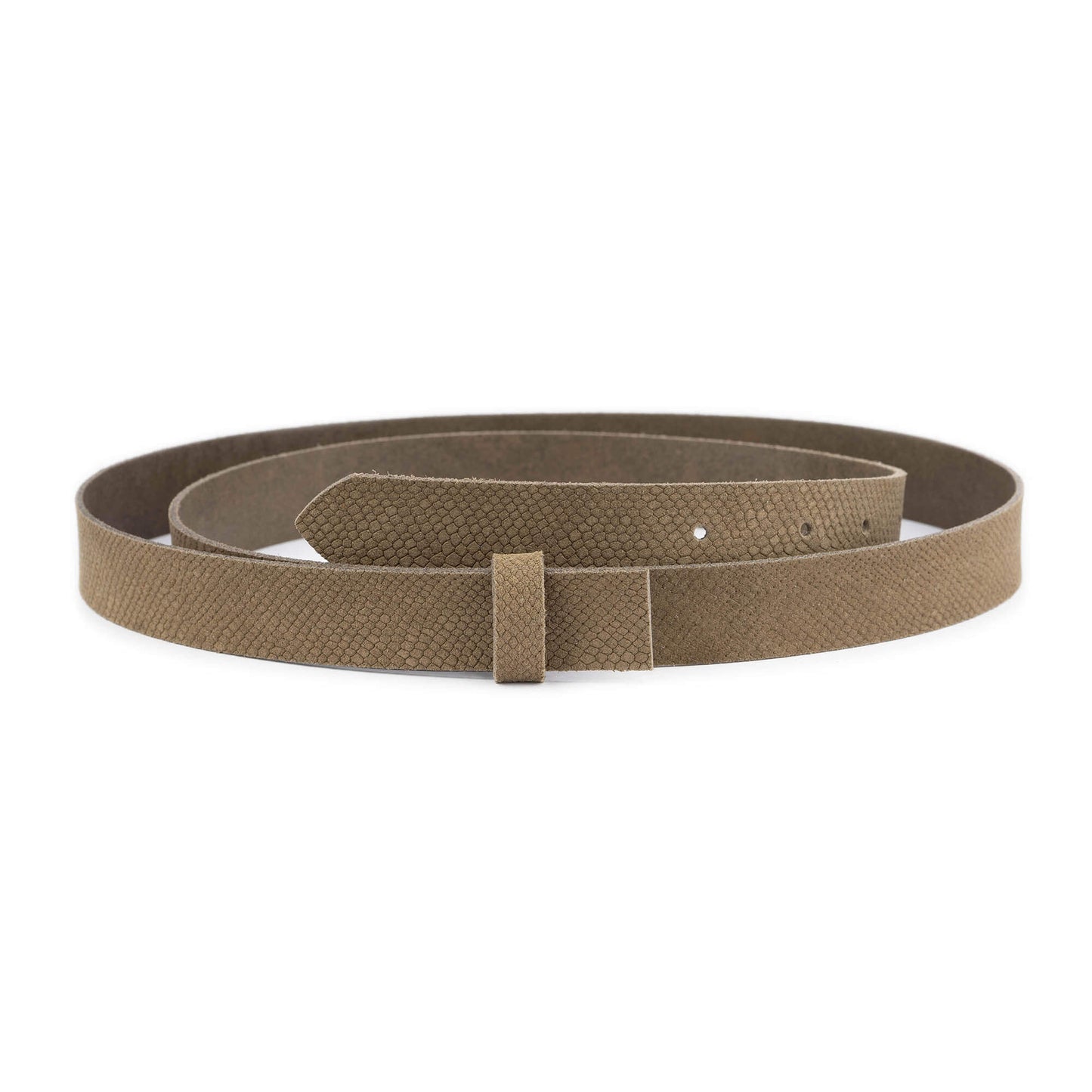 Khaki Green Suede Snake Emboss Belt Strap For Versace Buckles Replacement 2.5 cm