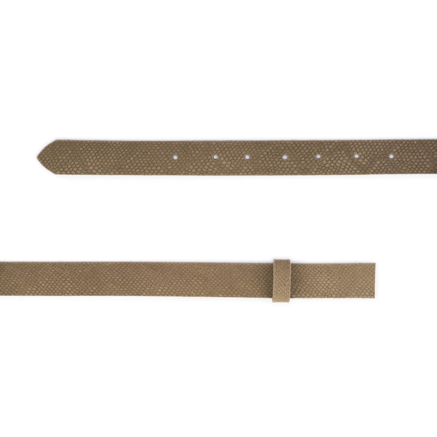 Khaki Green Suede Snake Emboss Belt Strap For Ferragamo Buckles Replacement 2.5 cm