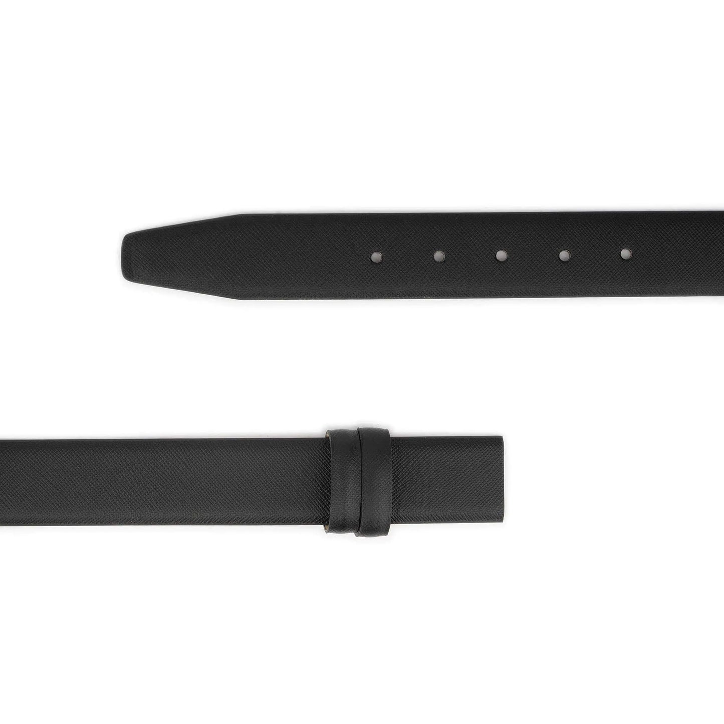 Mens Belt Strap for Ferragamo Buckles – Black Saffiano Leather 1 3/8 inch