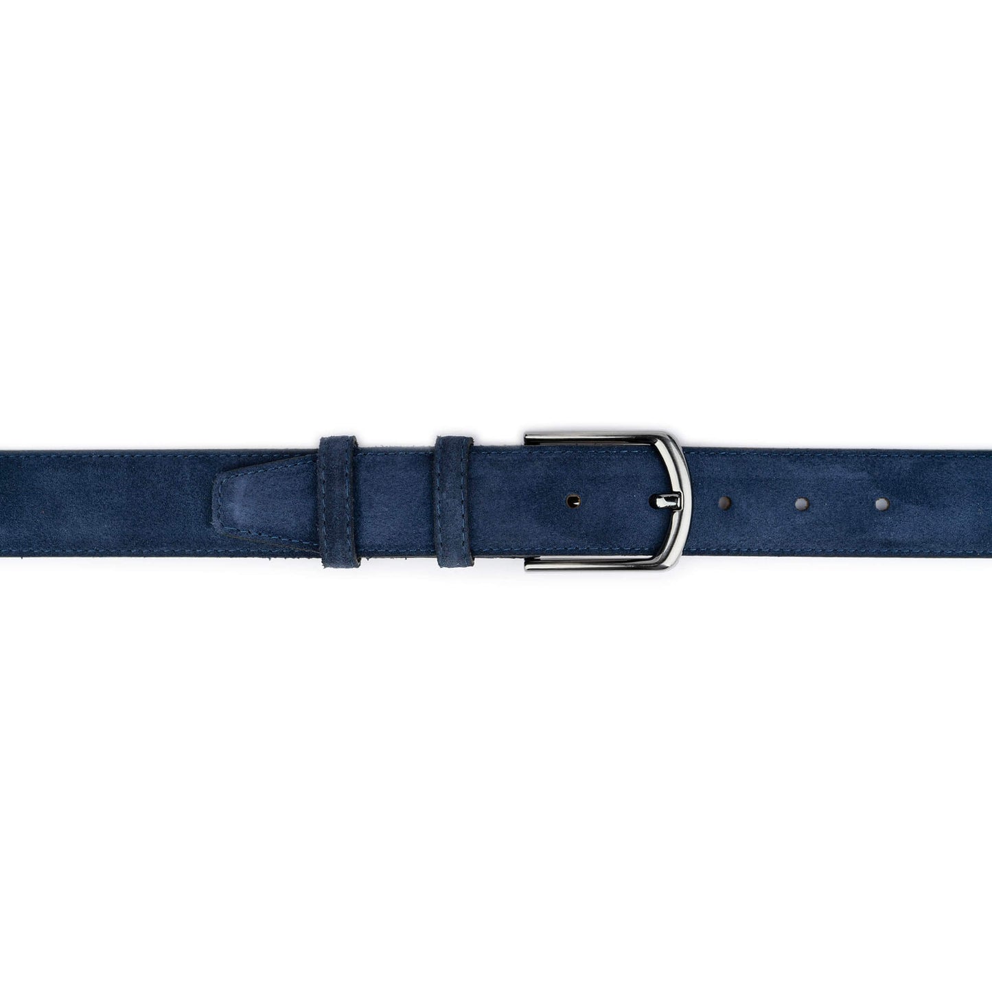 Mens Blue Suede Belt For Jeans Shorts 3.5 cm