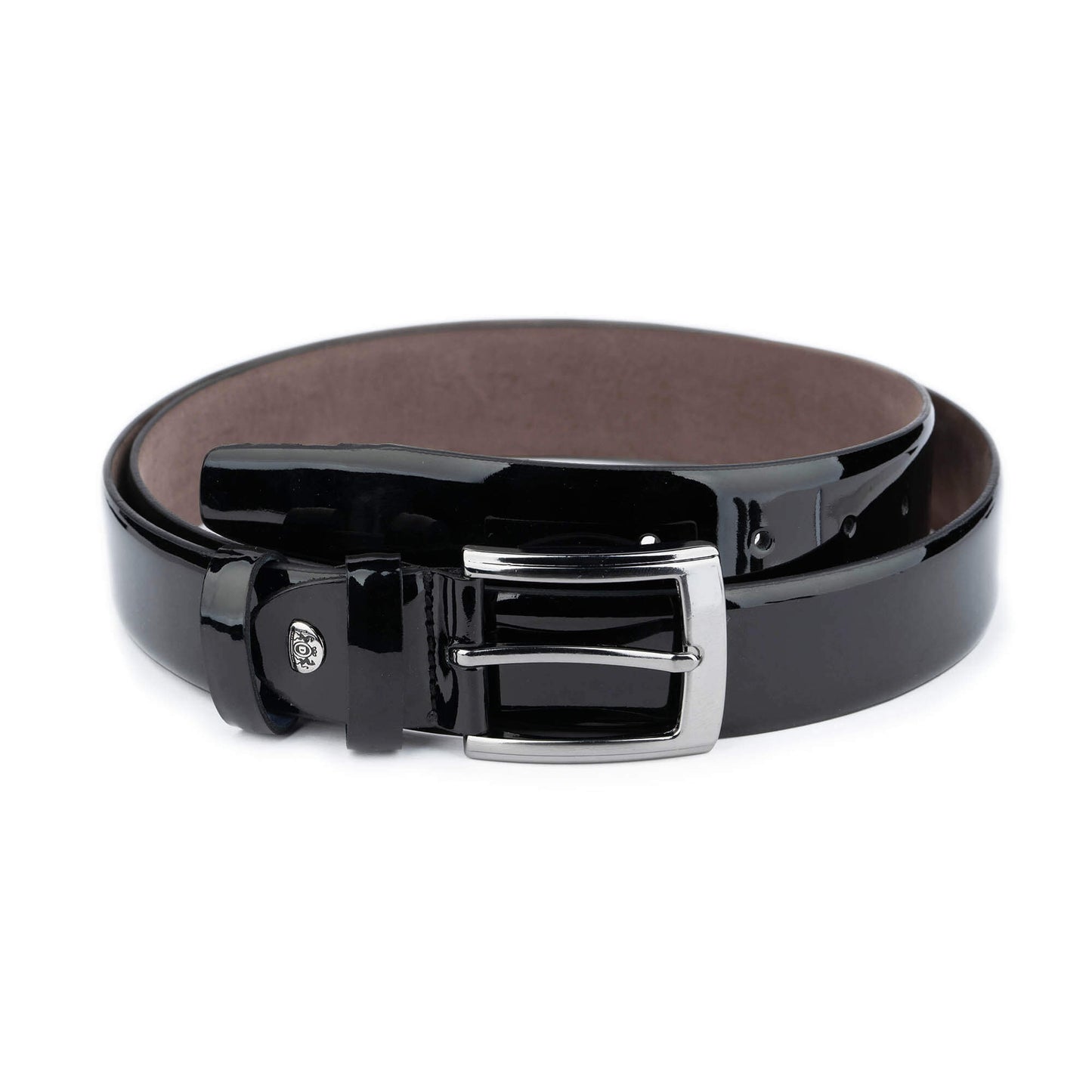 Mens Luxury Belt Black Patent Leather 3.5 cm