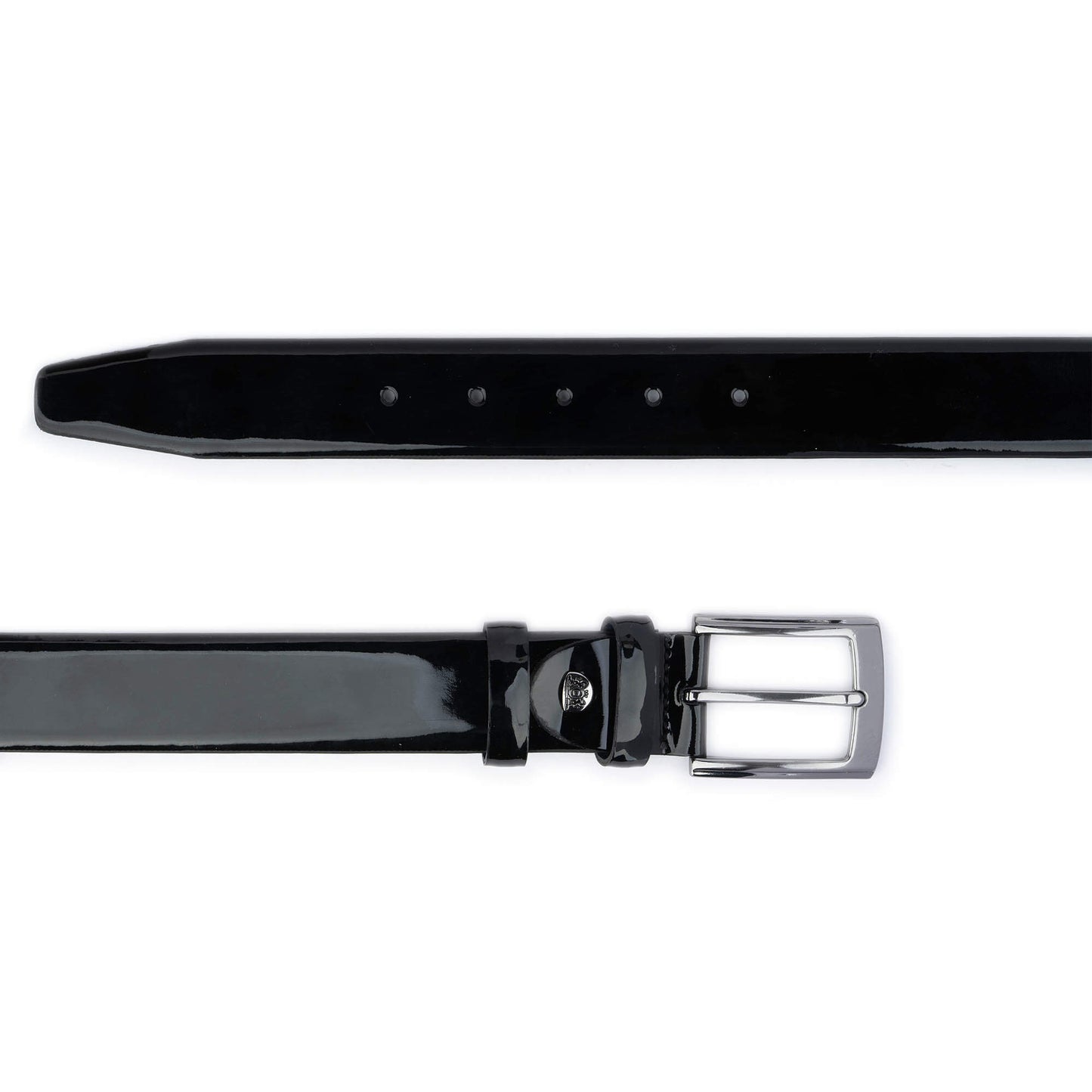 Mens Luxury Belt Black Patent Leather 3.5 cm