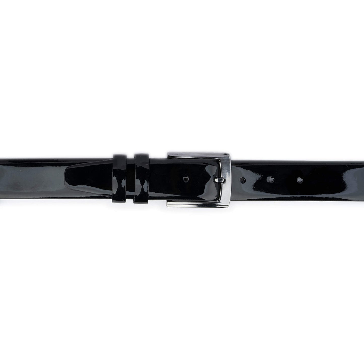 Mens Luxury Belt Black Patent Leather 3.5 cm