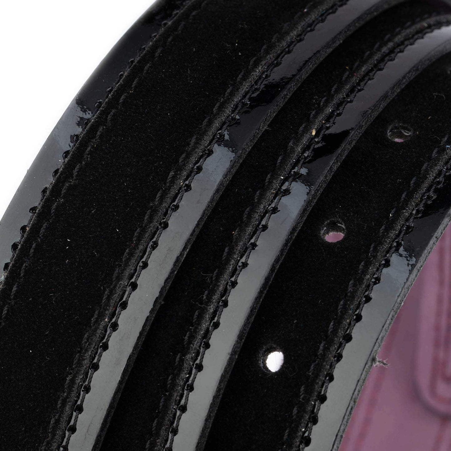 Mens Luxury Belt Black Suede Patent Leather 3.5 cm