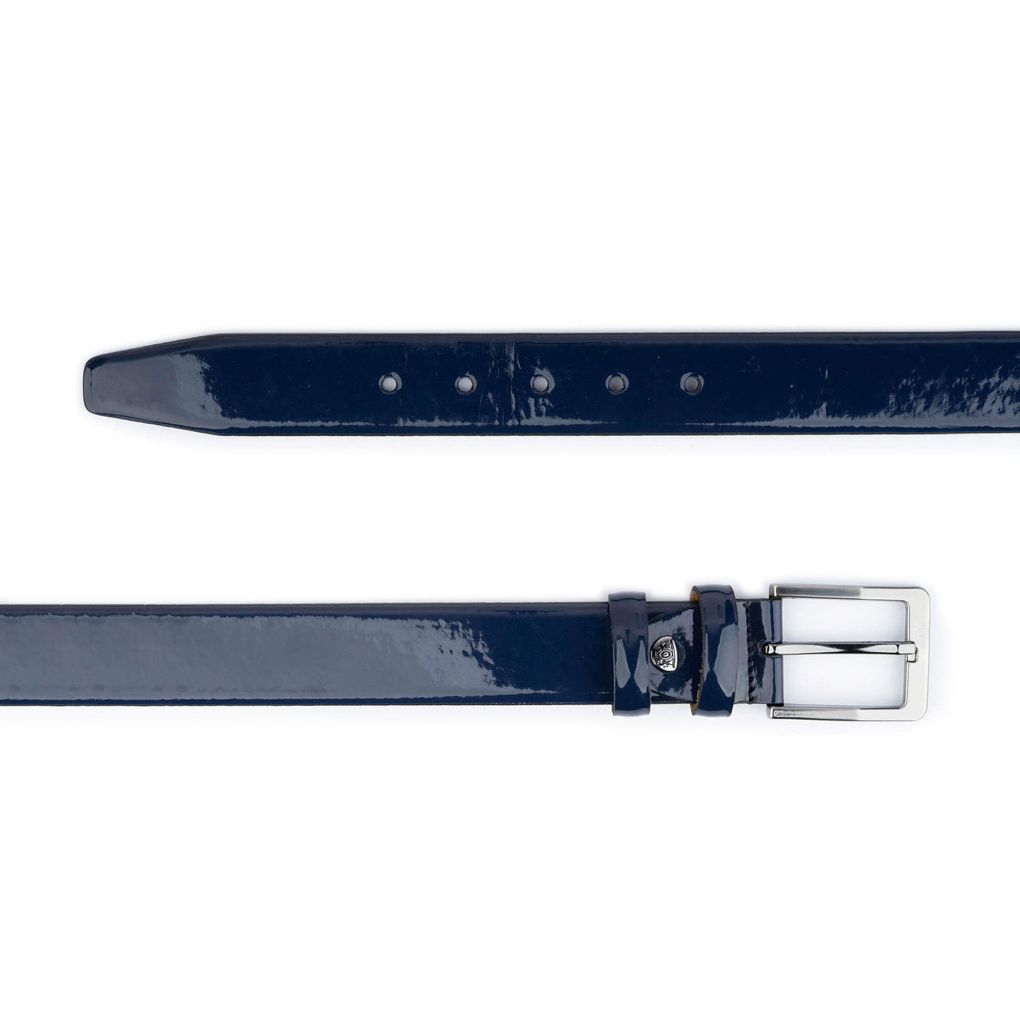 Mens Luxury Belt Blue Patent Leather 3.5 cm