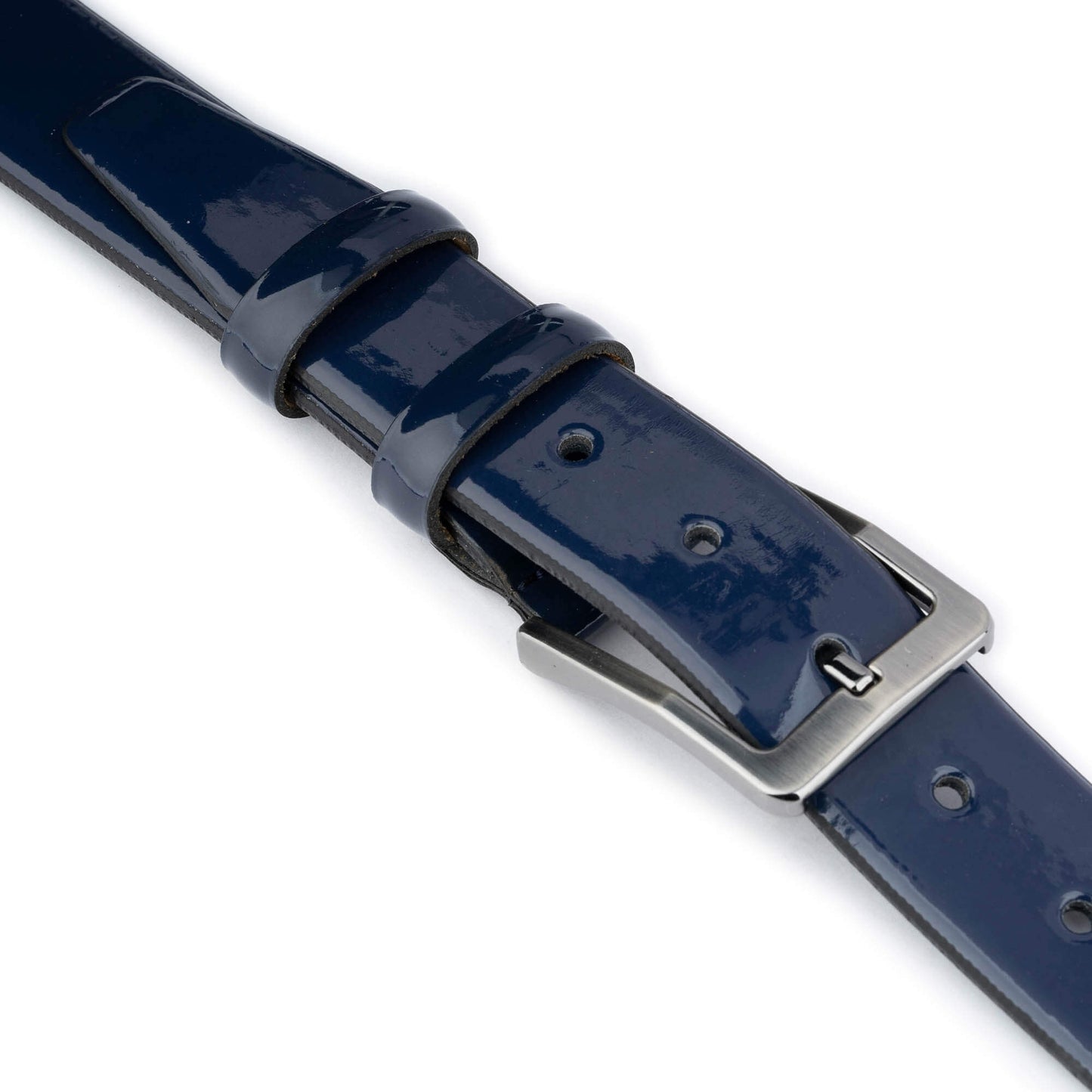 Mens Luxury Belt Blue Patent Leather 3.5 cm