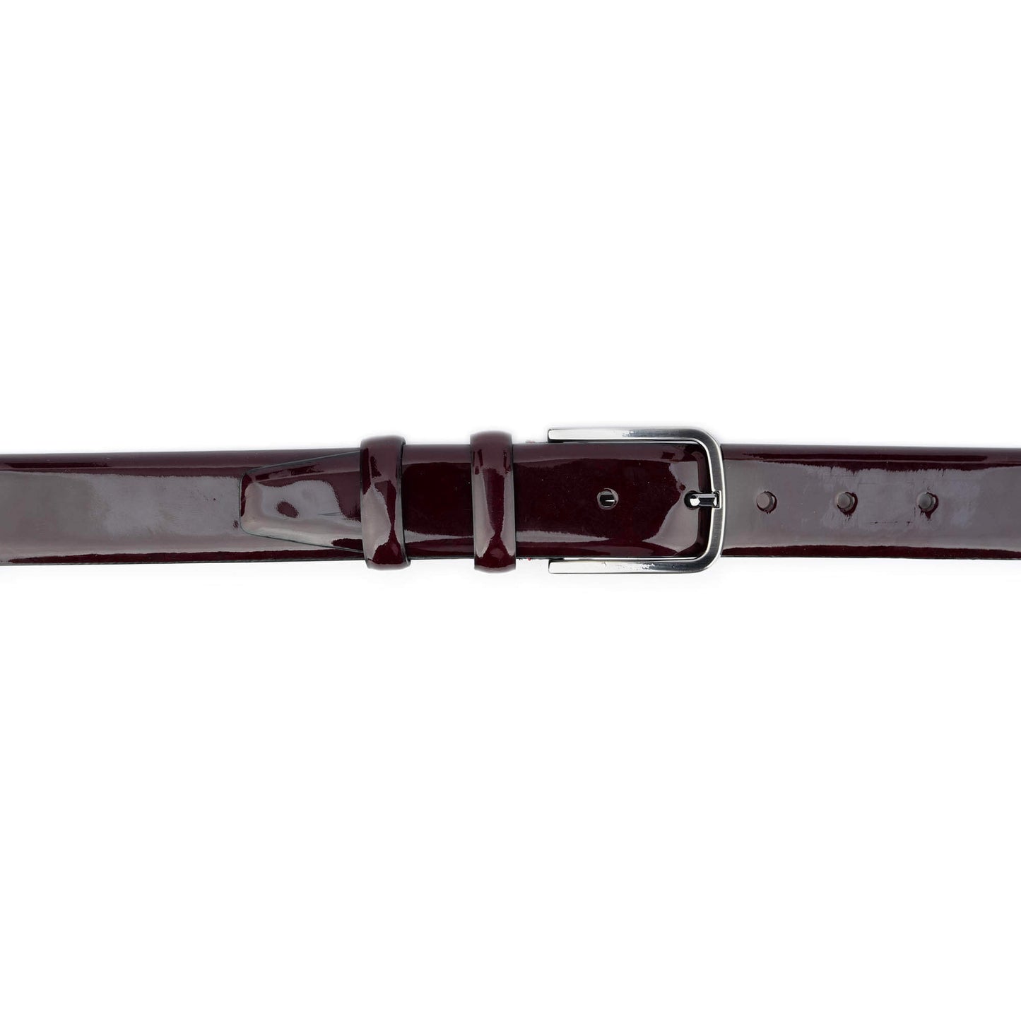 Mens Luxury Burgundy Patent Leather Belt 3.5 cm