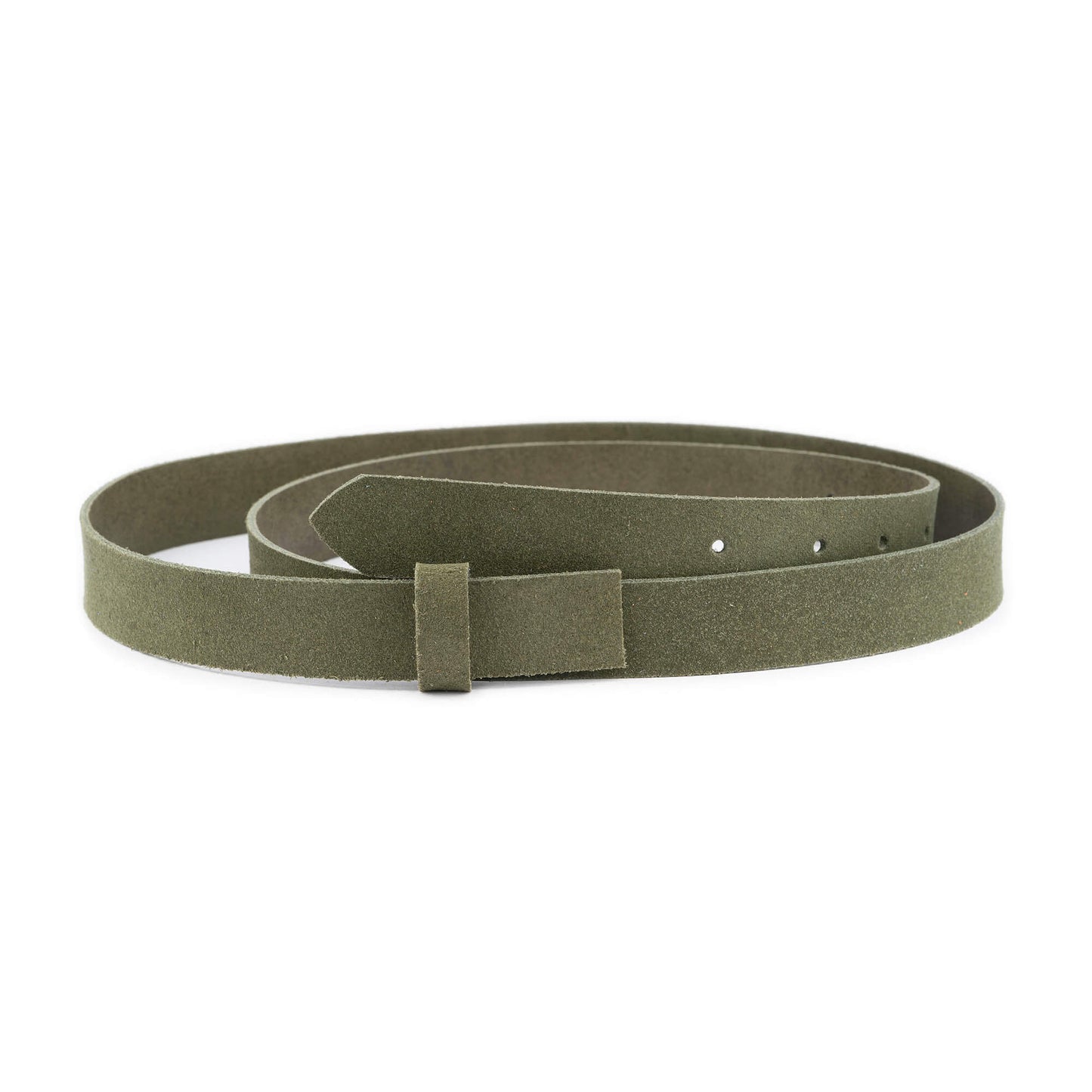 Olive Green Suede Leather Belt Strap For Ferragamo Buckles Replacement 2.5 cm