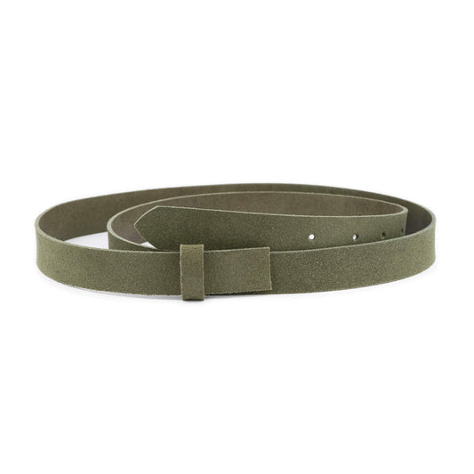 Olive Green Suede Leather Belt Strap For Dunhill Buckles Replacement 2.5 cm