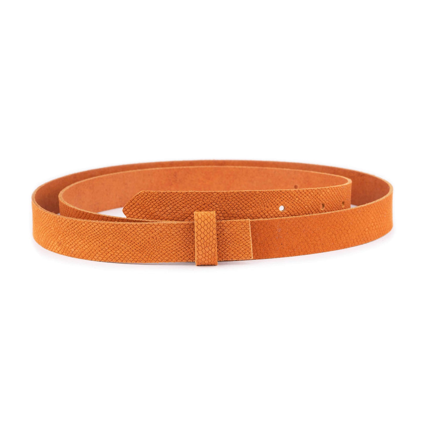 Orange Suede Suede Snake Emboss Belt Strap For Ferragamo Buckles Replacement 2.5 cm