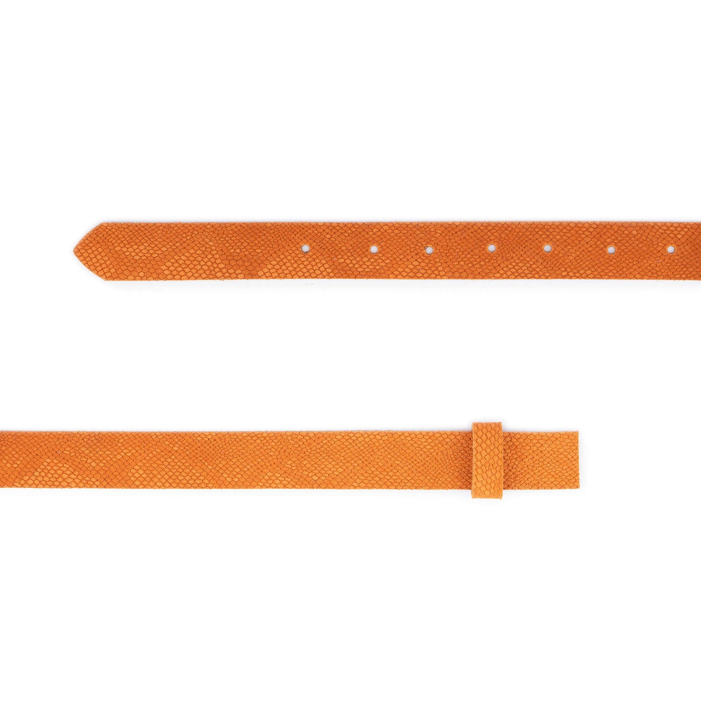 Orange Suede Suede Snake Emboss Belt Strap For Dunhill Buckles Replacement 2.5 cm