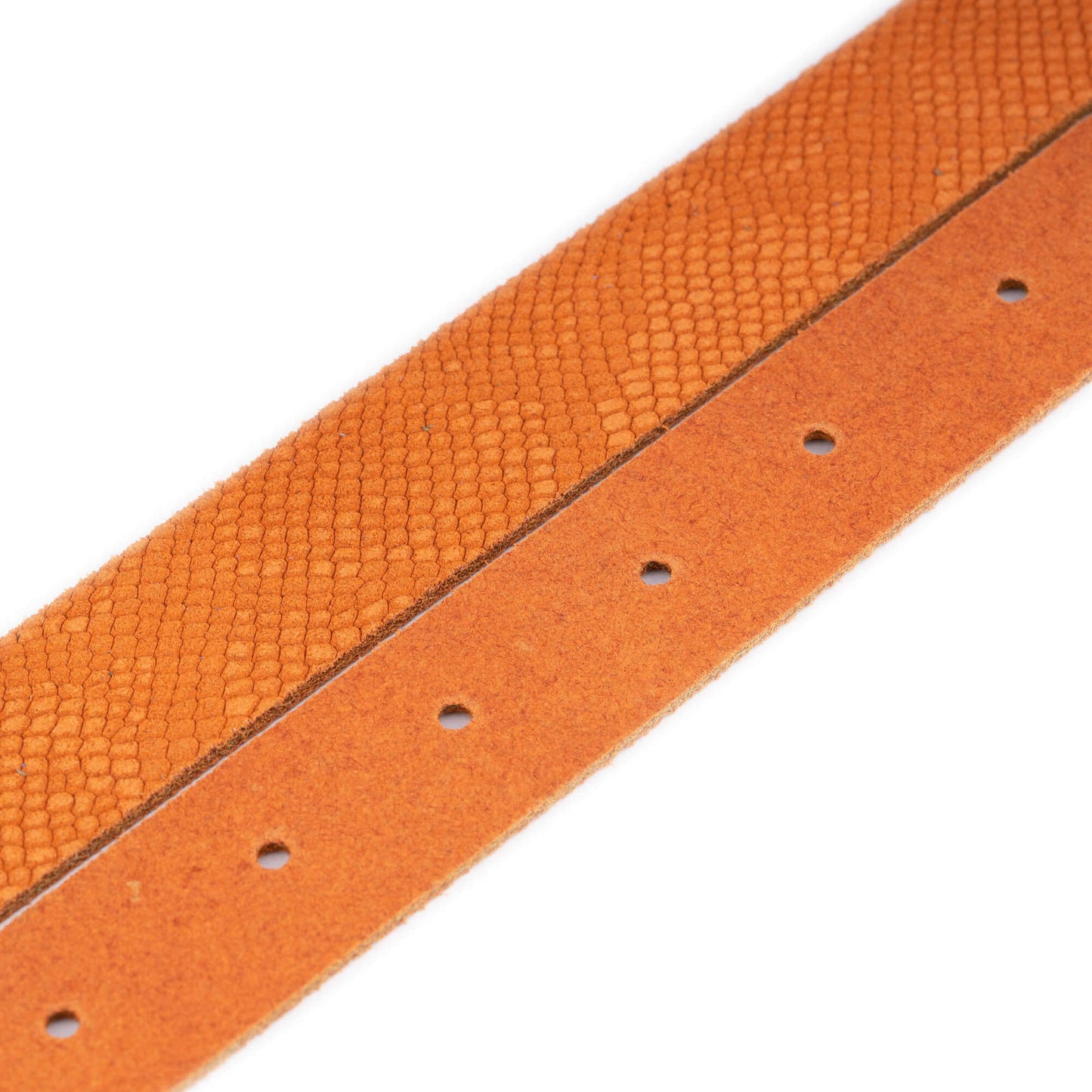 Orange Suede Suede Snake Emboss Belt Strap For Dunhill Buckles Replacement 2.5 cm